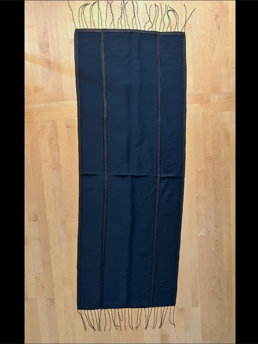 Vintage black tasseled shawl/wrap